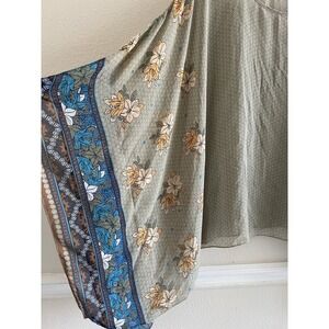 DJT Floral Oversized Top Kimono Cape One Size Cottagecore Coverup Festival